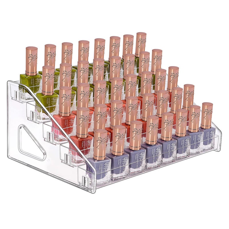 JessLab Nail Polish Organizer Sunglass Organizer, 5-Tier Clear Acrylic Acrylic Display Rack Eyeglasses Storage Essential Oil Holder Cosmetic Display Case Sunglasses Eyewear Shelf Tray - Image 1